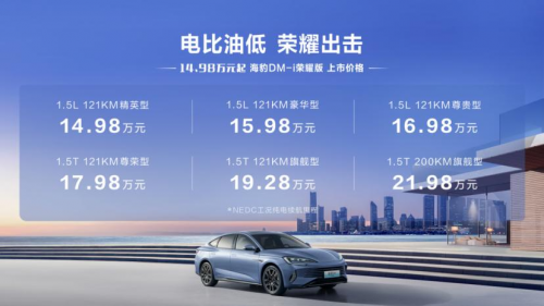 电比油低 海洋双荣耀出击 比亚迪宋PLUS 荣耀版、海豹DM-i荣耀版上市第2张